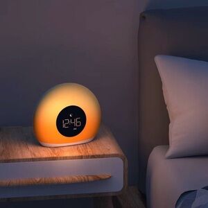 Capello Moon Glow Alarm Table Clock with Color Changing Light Digital NWOB